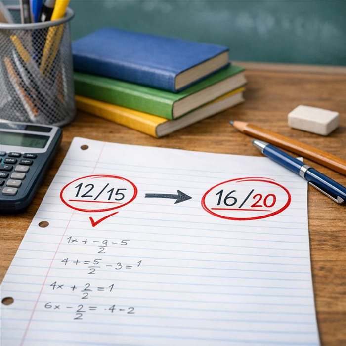 Convertir une note sur 15 en note sur 20 : méthode simple 