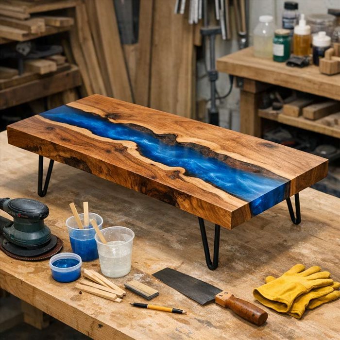 Table basse en époxy : guide pour la concevoir pas à pas
