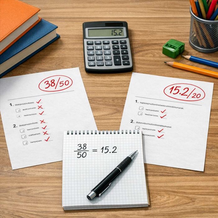 Convertir une note sur 50 en note sur 20 : méthode simple