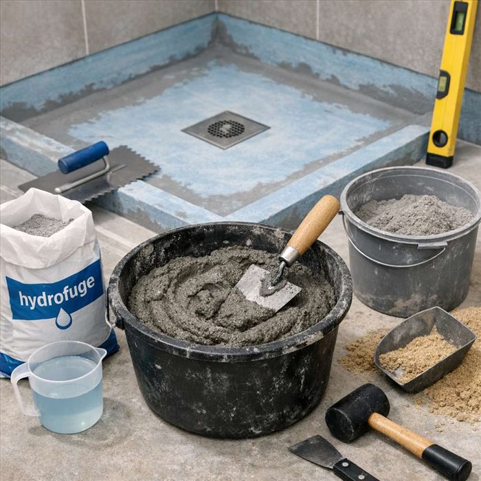 Quel dosage pour un mortier hydrofuge de douche ? Guide simple