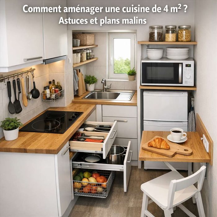 Aménager une cuisine de 4 m² : idées, plans et astuces