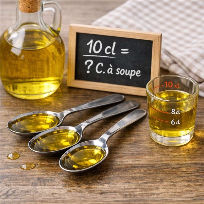 10 cl d’huile : combien de cuillères à soupe ? Réponse simple
