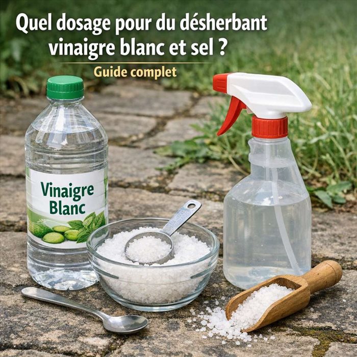 Quel dosage pour un désherbant au vinaigre blanc et sel ?
