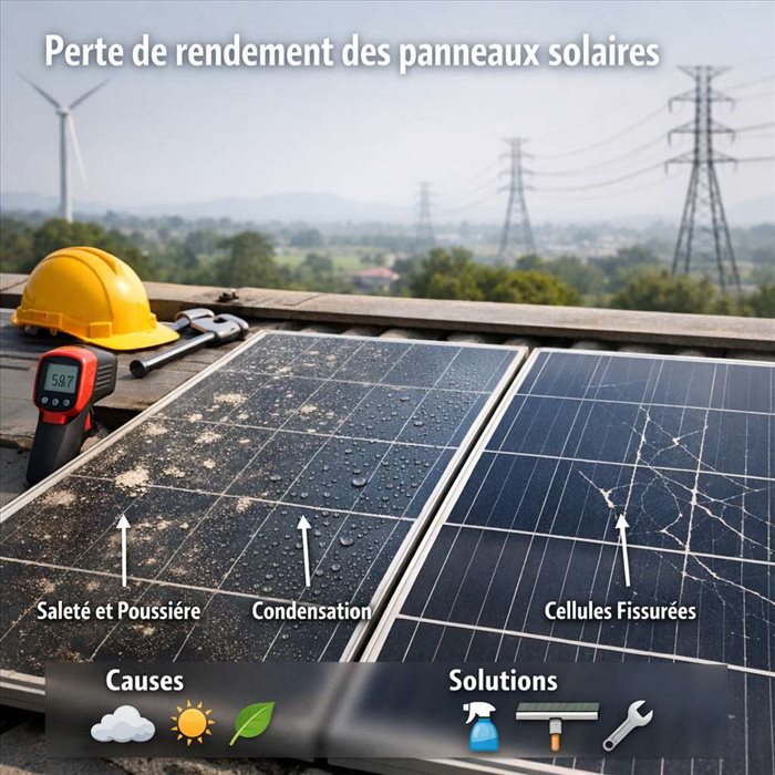 Pourquoi les panneaux solaires perdent-ils en rendement ? Causes et solutions