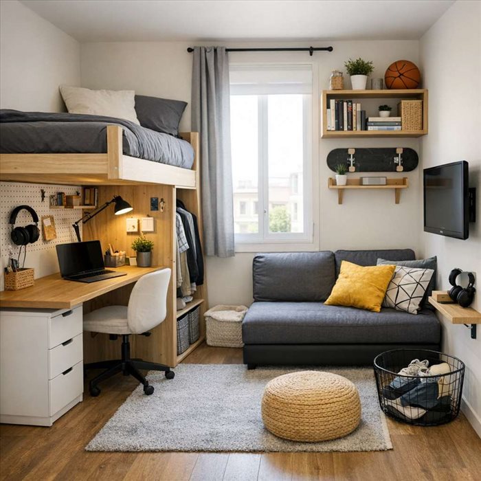 Aménager une chambre d’adolescent de 11 m² : idées gain de place