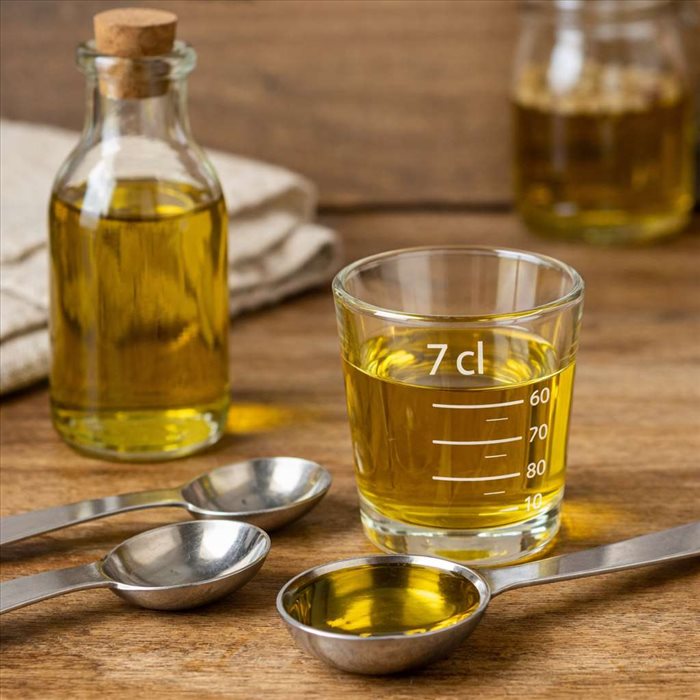 7 cl d’huile en cuillères à soupe : conversion simple et rapide
