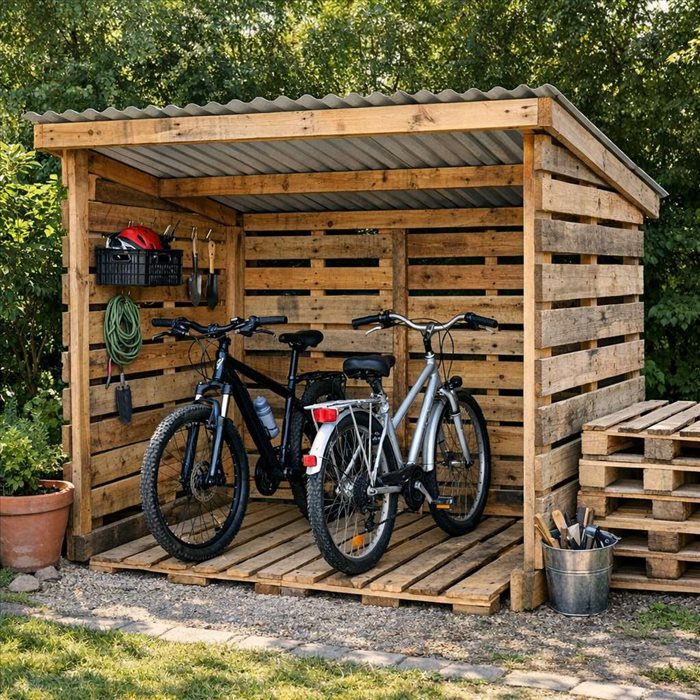 Abri pour vélos en palettes : guide simple et durable
